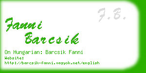 fanni barcsik business card